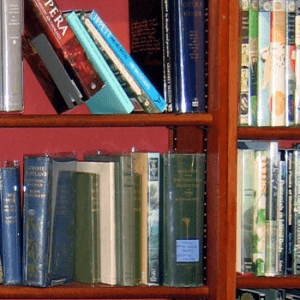 Books on shelves